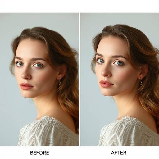 A before-and-after image showcasing professional photo retouching services.