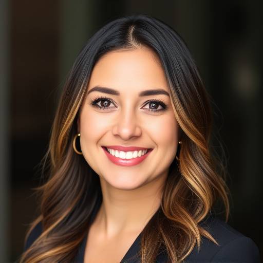 A professional photo of Olivia Rodriguez, the Customer Relations Manager at Terra Escapes, smiling confidently.