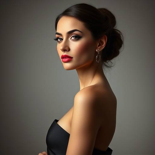 Elegant portrait of a woman in a Chicago studio setting.