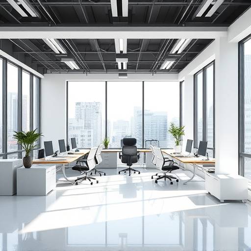 Interior shot of a modern office space, highlighting the design and functionality of the workplace.